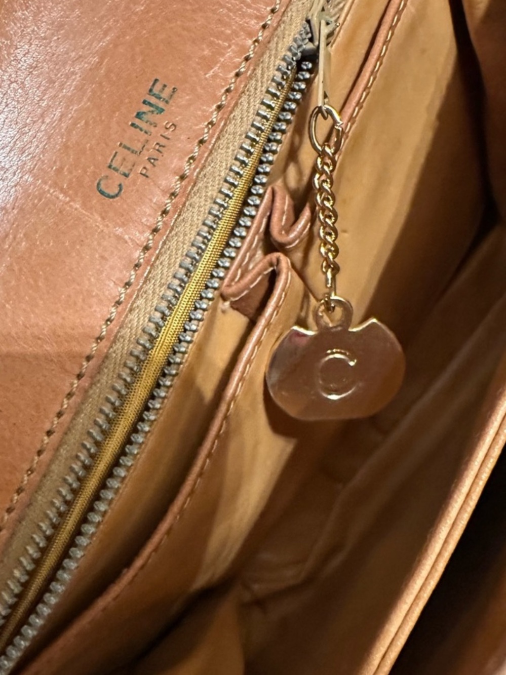 Celine Monogram Messenger Bag Crossbody Bag with Gold Clasp - Picture 7 of 10